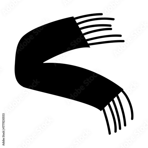 Silhouette winter scarf with cozy minimal festive design