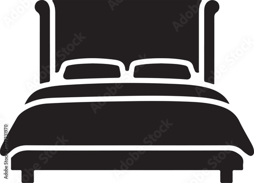 double bed vector icon