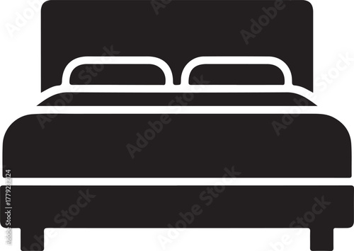 double bed vector icon
