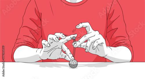 A person plays with a balance toy