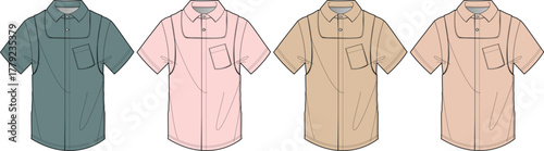 Collared shirts with short sleeves collection in various colors and styles