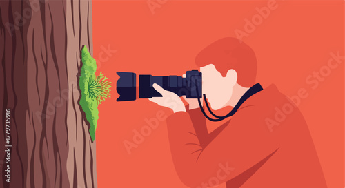 Photographer capturing nature