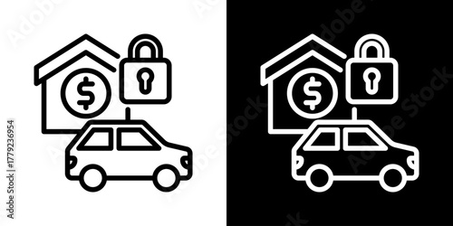 Fixed Asset Icon Of Line Black And White Style