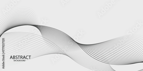 Abstract vector background with black wavy lines