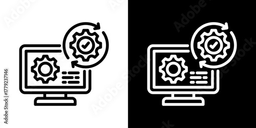 System Icon Of Line Black And White Style