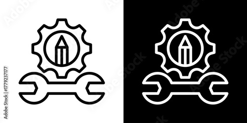 Engineering Icon Of Line Black And White Style