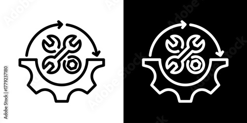 Maintenance Icon Of Line Black And White Style