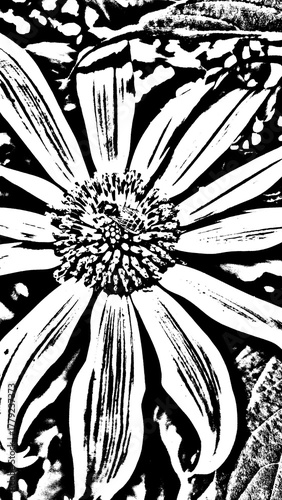 illustration of flower and bee