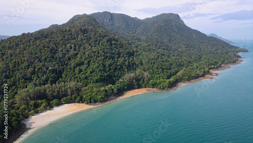 Aerial view on the northern part of Langkawi island with Skybridge in the distance.