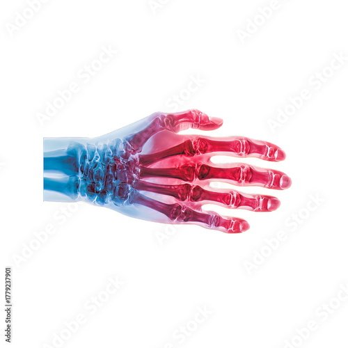 Human Hand X-Ray Showing Bone Structure