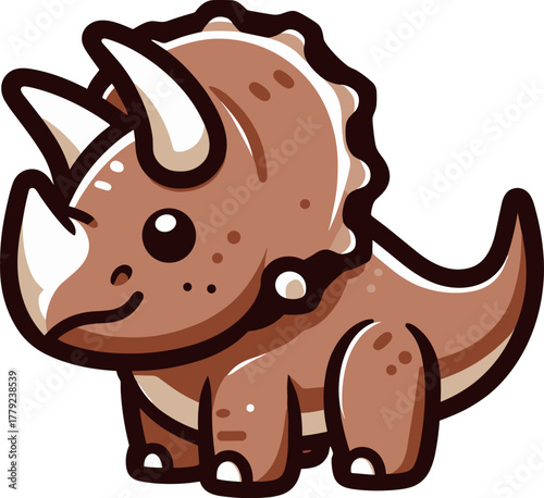 かわいいトリケラトプスのアイコン