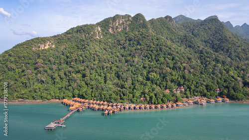 Aerial view on Pantai Kok Langkawi island, Malaysia.