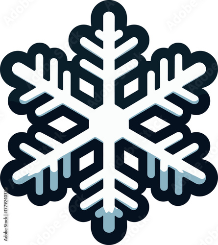 シンプルな白い雪の結晶のイラスト