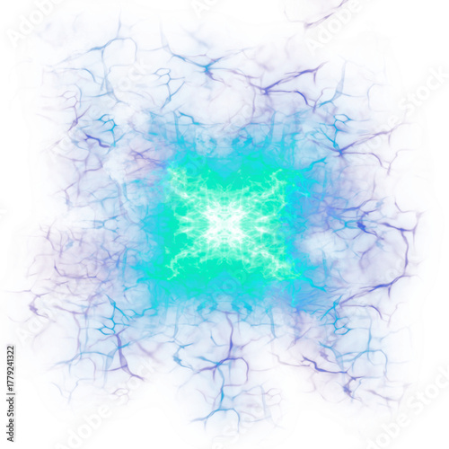 Blue water magic spell or teal energy arcane magical enchantment as png overlay for fantasy books, magic games or RPG