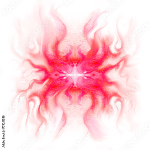 Red magic healing or harming spell or arcane magical enchantment as png overlay for fantasy books, magic games or RPG