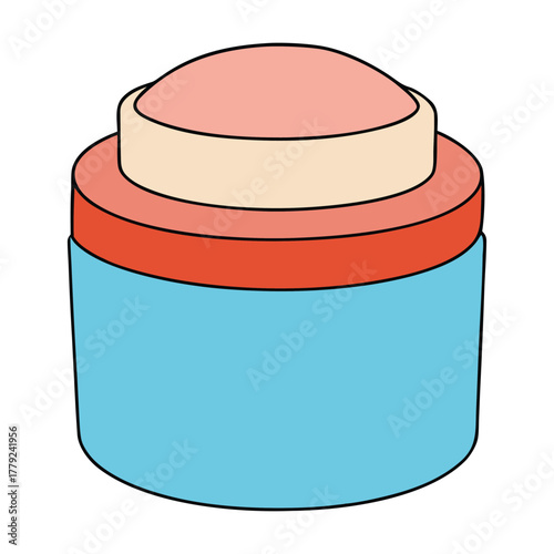 A sleek cosmetic cream jar with a smooth, elegant design, perfect for skincare, radiating luxury and care, inviting you to indulge in daily pampering rituals.
