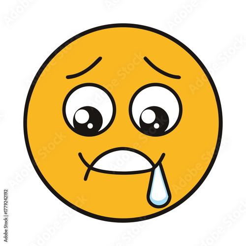 A cute sick emoticon with droopy eyes, a frown, flushed cheeks, and a thermometer in its mouth, perfectly showing feeling unwell or under the weather.
