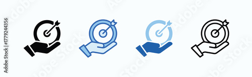 Objectivity Icon Sheet Multiple Style Collection Isolated Vector