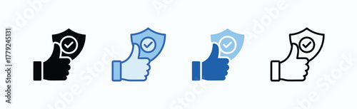 Reliability Icon Sheet Multiple Style Collection Isolated Vector