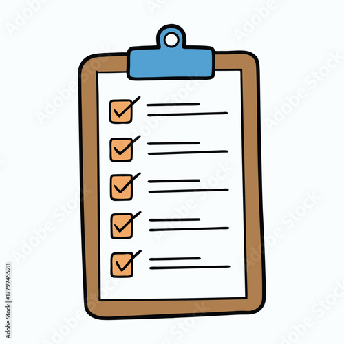 A detailed checklist on a clipboard, featuring neat boxes and organized notes, symbolizing task management, productivity, and goal tracking for work or personal planning.

