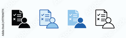 Assessment Icon Sheet Multiple Style Collection Isolated Vector