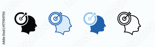 Accuracy Icon Sheet Multiple Style Collection Isolated Vector