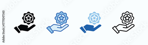 Prestige Icon Sheet Multiple Style Collection Isolated Vector