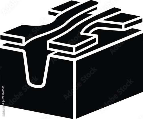 Semiconductor Manufacturing Process Microchip Etching and Fabrication Illustration Depicting Intricate Details for Technological Advancements