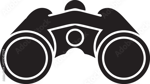 binoculars icon silhouette on white background