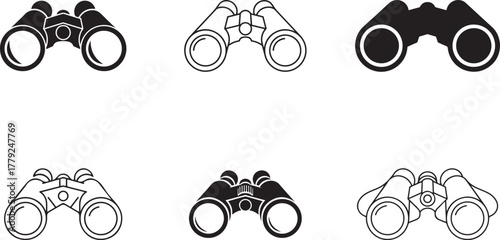 binoculars icon silhouette on white background