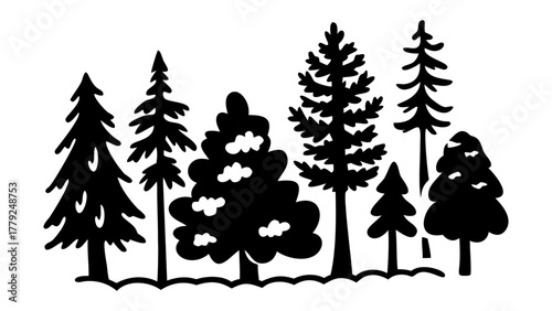 Silhouette Forest of Trees: A collection of trees set against the sky, symbolizing the beauty of the natural world.