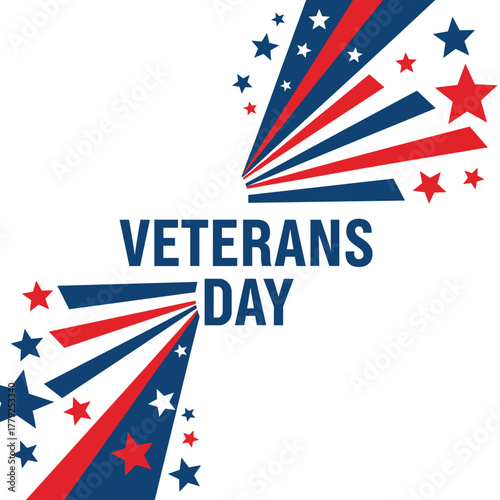 Veterans Day celebration graphic with red, white, and blue elements, isolate
