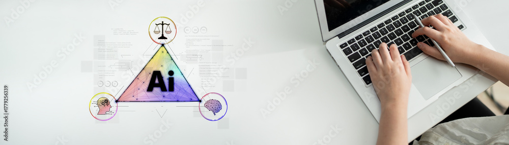 Fototapeta premium AI Assistant Brain Processor with LLM Technology, Big Data, Machine Learning, Generative AI for Business Support, Future Agentic AI Technology and Artificial Intelligence Prompt Engineering. Spline