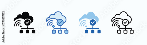 Cloud Server Icon Sheet Multiple Style Collection Isolated Vector