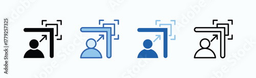 Scalability Icon Sheet Multiple Style Collection Isolated Vector