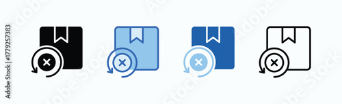 Unavailable Icon Sheet Multiple Style Collection Isolated Vector