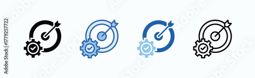 Target Icon Sheet Multiple Style Collection Isolated Vector