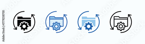 Recovery Icon Sheet Multiple Style Collection Isolated Vector