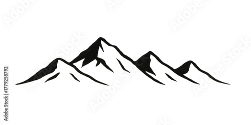 Vector illustration of a woman's body silhouette doing yoga against a mountain landscape with the sun as a symbol of beauty