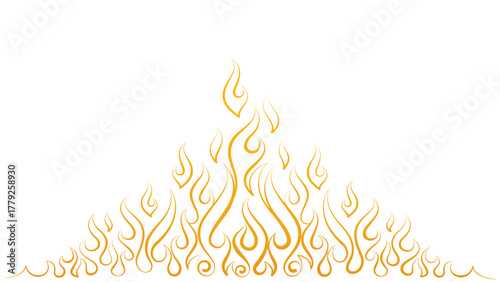 golden fire vector illustration. vector Eps