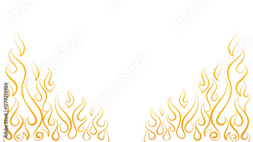 Golden fire line background. Chinese New Year elements. Vector