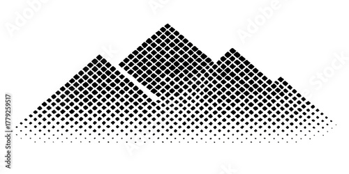 Abstract vector illustration of a pyramid business logo concept design element on a pattern background