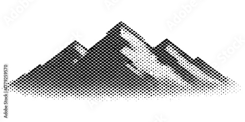 Black and white checkered flag vector illustration design sign symbol on a snowy mountain landscape icon
