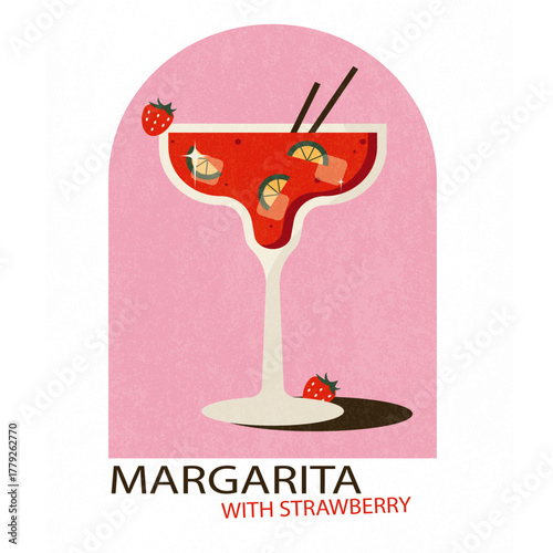Margarita cocktail postcard