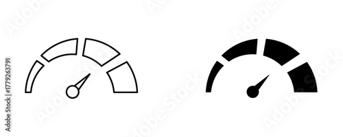 Speed indicator icon. Gauge symbol