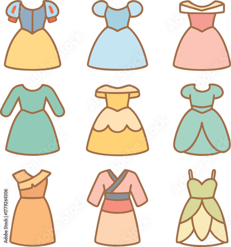 фотографія Disney Princess Fashion Flat Icon
