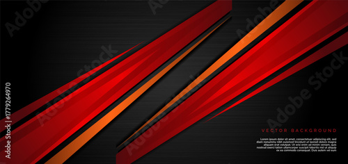 Template corporate concept red and orange contrast on black background.