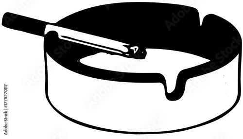 ashtray with cigarette vector 