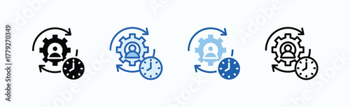 Utilization Icon Sheet Multiple Style Collection Isolated Vector