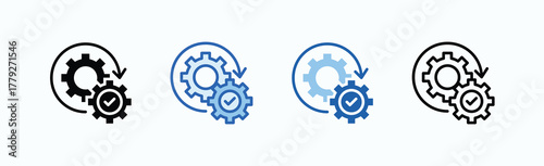Automation Icon Sheet Multiple Style Collection Isolated Vector